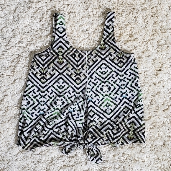 RACHEL ROY Tribal pattern tank top black white XS - Picture 4 of 7